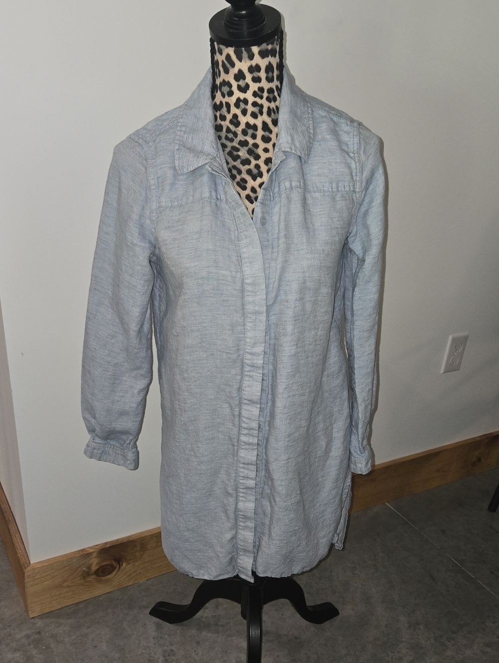 French Connection Light Blue Long Linen Tunic
